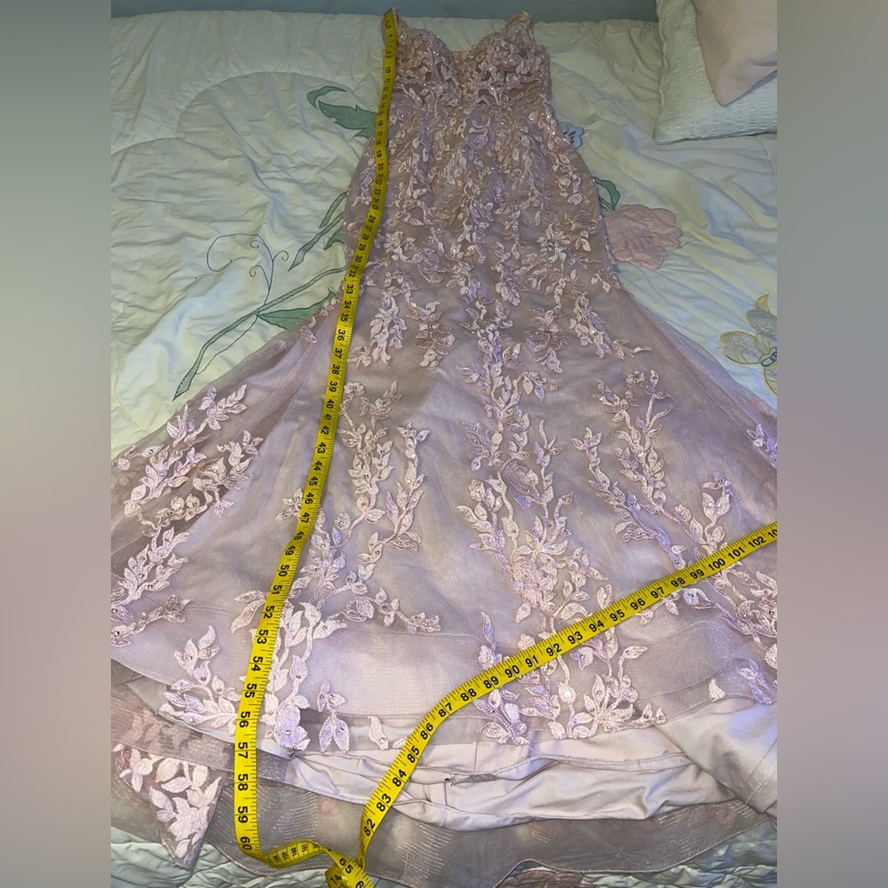 Morilee Elegant Pink Lace Prom Dress - Picture 11 of 11